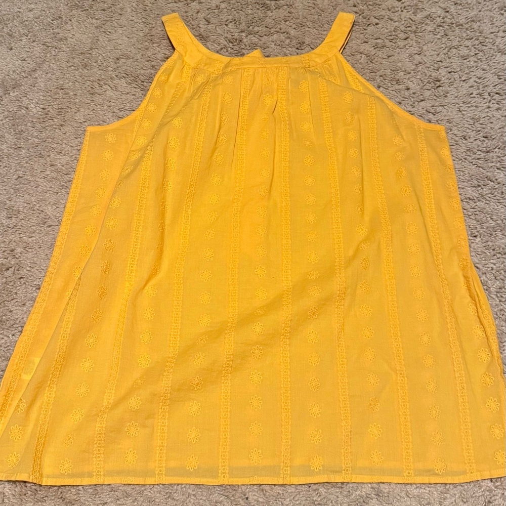 LOFT Yellow Relaxed Sleeveless Tank Top